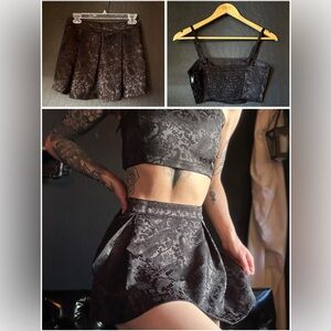 Noir skirt & crop set